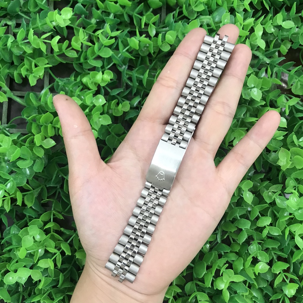 Dây đồng hồ R O L E X 20mm màu vàng thép đúc không gỉ năm hạt