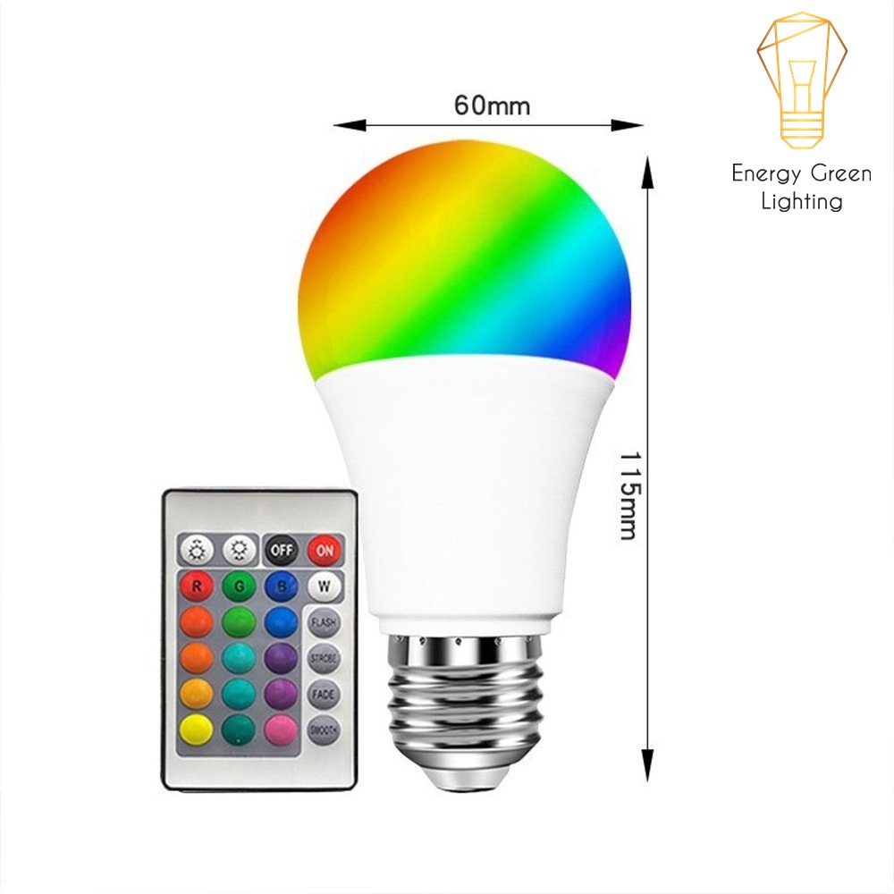 Đèn Led Tik Tok A60K Energy Green Lighting Đổi Màu -- Có Điều Khiển - Tăng Giảm Ánh Sáng - Bảo Hành 12 Tháng