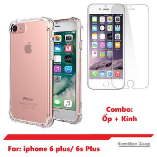 Iphone 6 plus/ 6s plus - ốp lưng silicon iphone 6 plus 6s plus chống sốc + kính cường lực