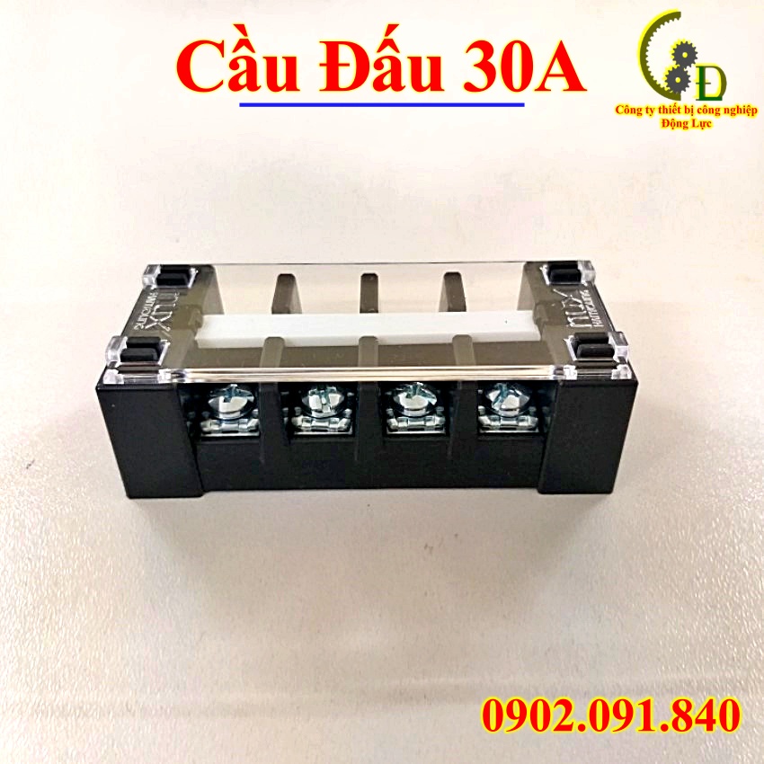 Cầu đấu điện 30A 3-4-6-10 chân, mắt, pha 💥Korea💥 Domino terminal block chia dây điện nhập khẩu Hàn Quốc