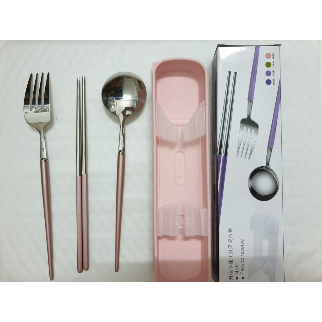 Bộ muỗng đũa cơm trưa INOX 304 thiết kế sang trọng Mạ PVD cao cấp