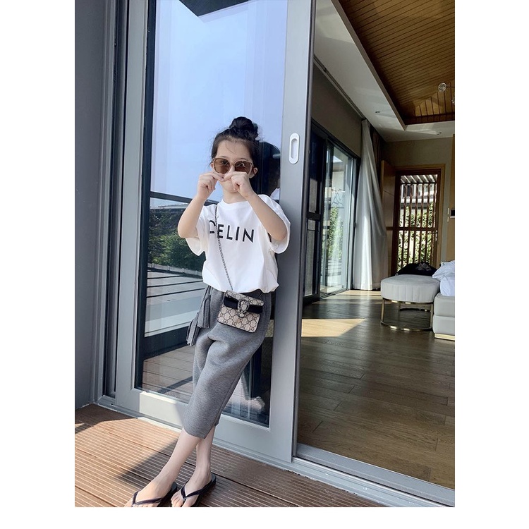 Áo thun tay lỡ Celin cho bé , áo thun bé gái chất liệu cotton , Kid_genZ