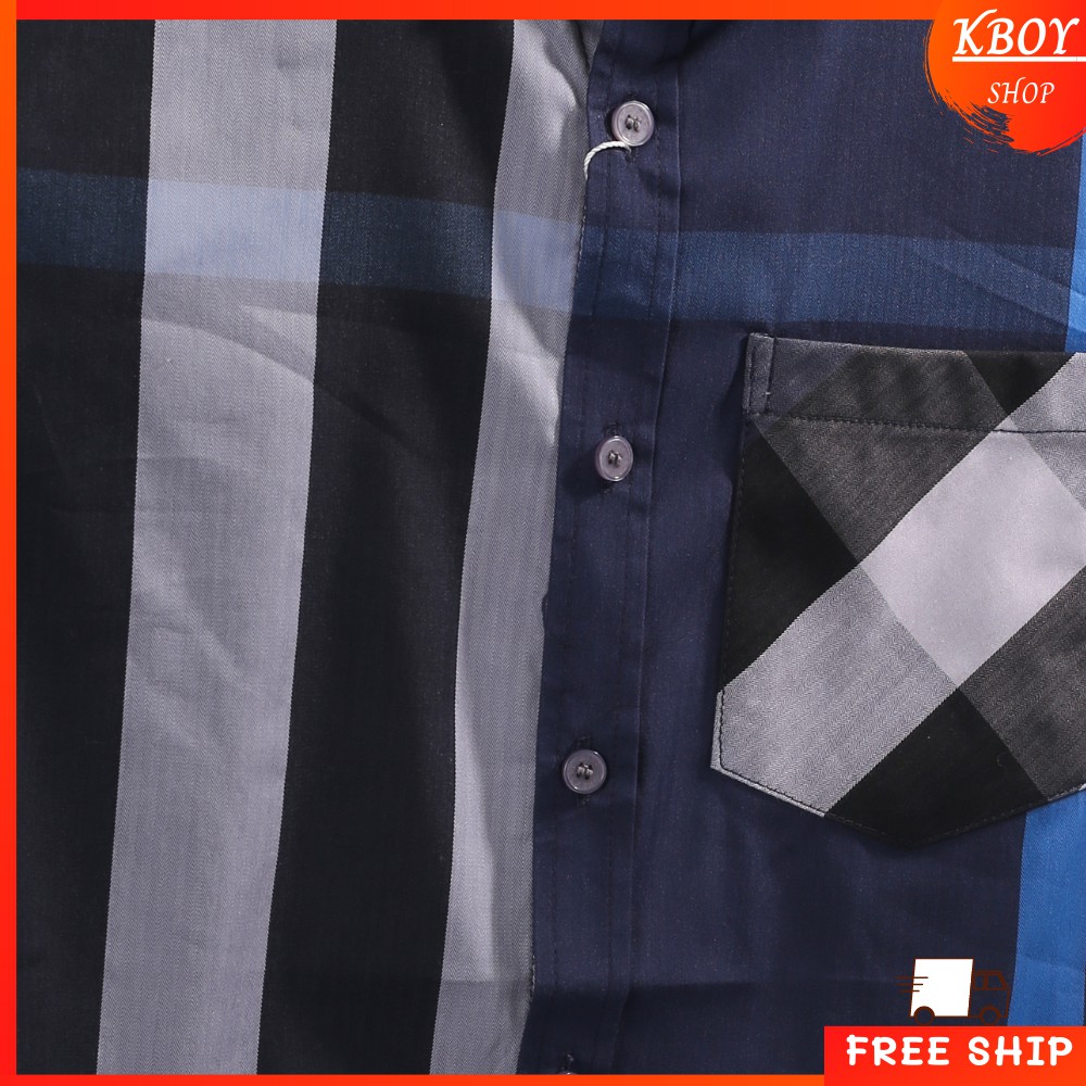 Áo Sơ Mi Nam Caro Kboy Shop Tay Ngắn Cotton Spandex Cao Cấp Form Rộng, Đẹp, Big Size Thấm Hút Mồ Hôi - T1954 - 1 | BigBuy360 - bigbuy360.vn