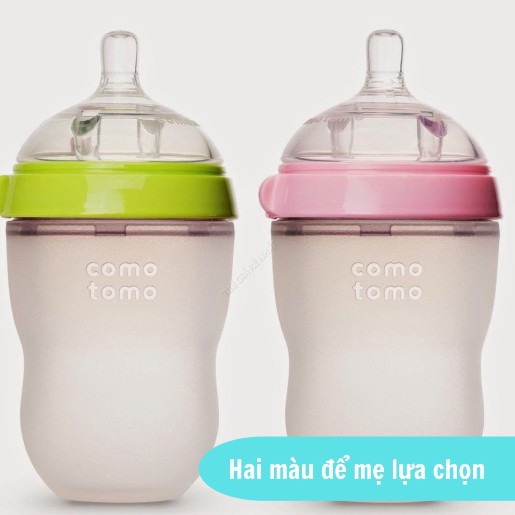 Bình sữa cho bé 150ml/250ml Núm Silicon Siêu Mềm ( Tặng kèm tay cầm )
