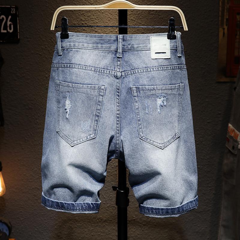 Quần Short Jean Rách Màu Sắc Cá Tính Thời Trang Cho Nam Phong Cách Hàn Quốc