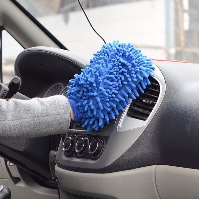 Găng Tay, Bao Tay San Hô Microfiber Chuyên Dụng Lau, Rửa Xe Ô Tô Siêu Mịn, Tiện Dụng