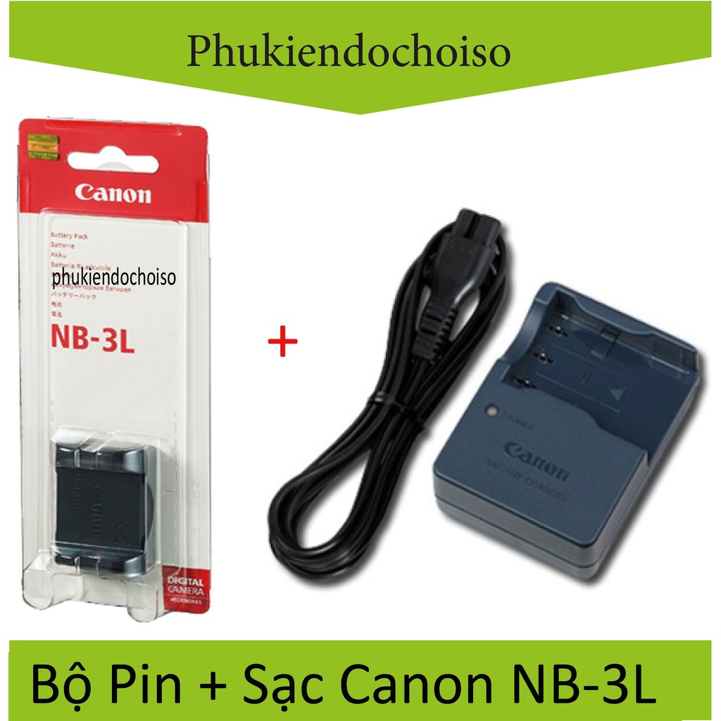 Bộ sản phẩm thay thế 1 pin 1 sạc Canon NB-3L