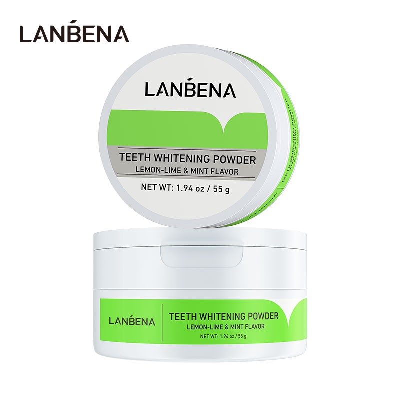 Bột Làm Trắng Răng LANBENA Hương Chanh Lanbena An Toàn Giúp Chăm Sóc Răng Miệng 55g