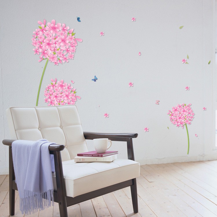 decal hoa bồ công anh hồng - DC178