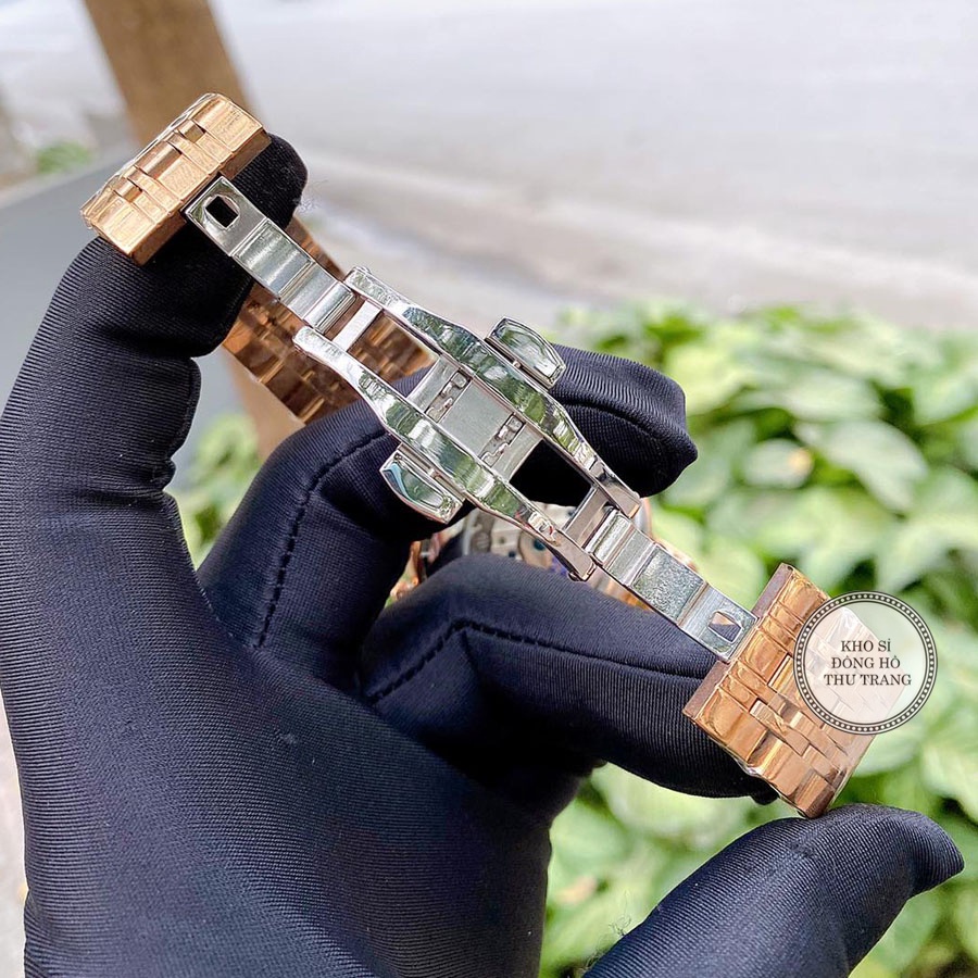 Đồng hồ nam Rolex cơ Automatic máy Nhật mẫu 3 kim viền cắt vát kim cương size 40-41mm