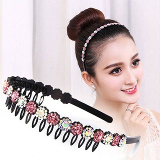 【Hàng sẵn sàng】(Hàng Mới Về) Lược Cài Tóc Đính Đá Pha Lê Chống Trượt Thời Trang