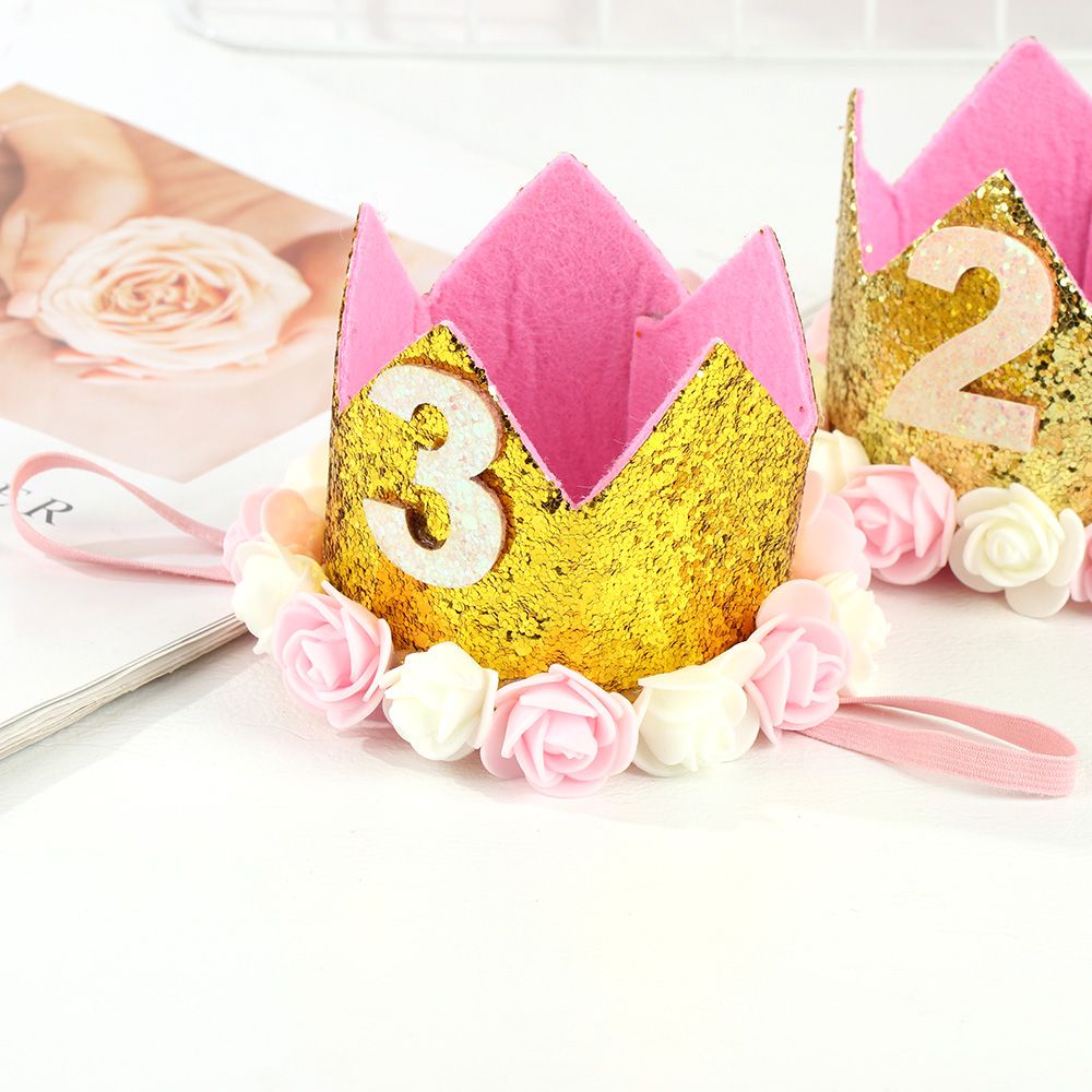 KUNHEV Băng đô cài tóc hình vương miện hoàng tử/công chúa/quà tặng sinh nhật cho bé trai/bé gái 1/2/3