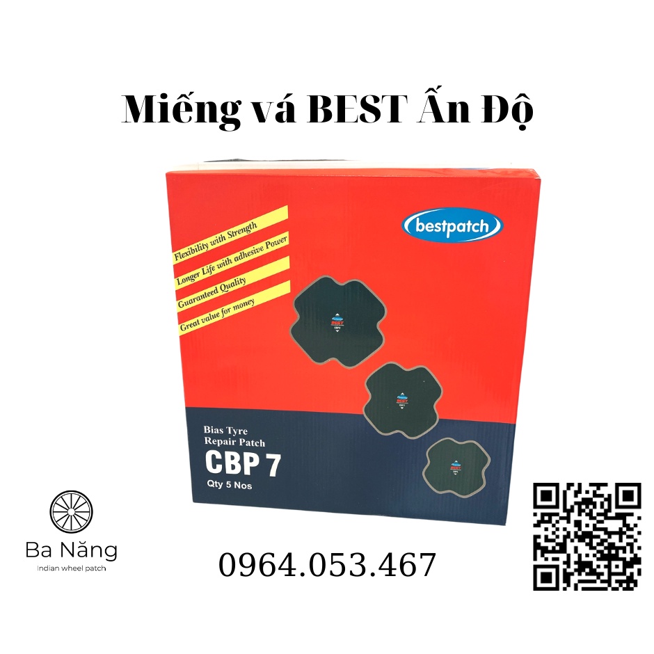 Miếng vá vỏ, vá lốp xe tải, máy cày, ôtô CBP7 (300x300mm) (bố chéo)