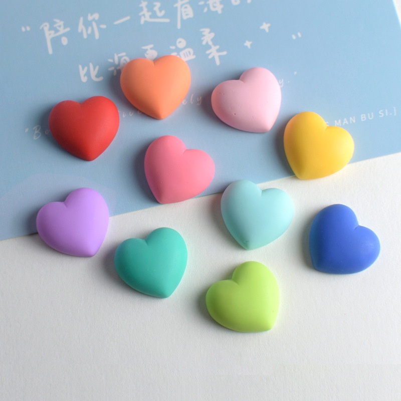 Set 10 Phụ Kiện Trang Trí Ốp Điện Thoại Hình Trái Tim Màu Kẹo Ngọt Xinh Xắn