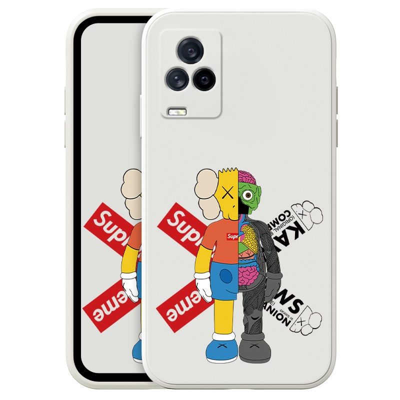 Ốp Điện Thoại Hình KAWS Thời Trang Cho VIVO iqoo 7 5 neo5 Neo3 neo Z5 pro Phone Casing Silicon Fashion Camera Lens Protector Full Cover simple Liquid silicone Cases