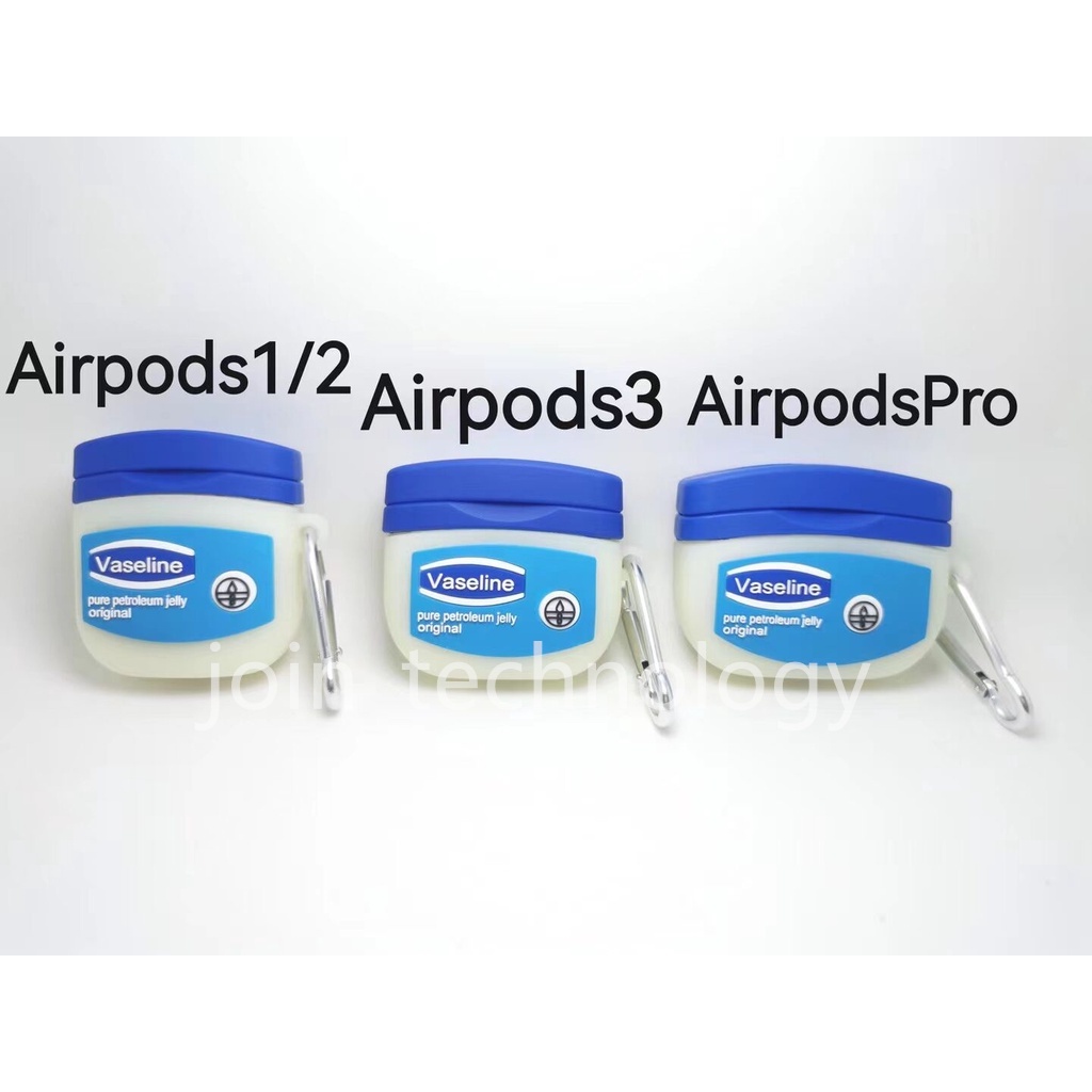 Vỏ bảo vệ hộp sạc tai nghe hình hộp Vaseline sáng tạo thích hợp cho AirPods Gen 1/2/3/pro