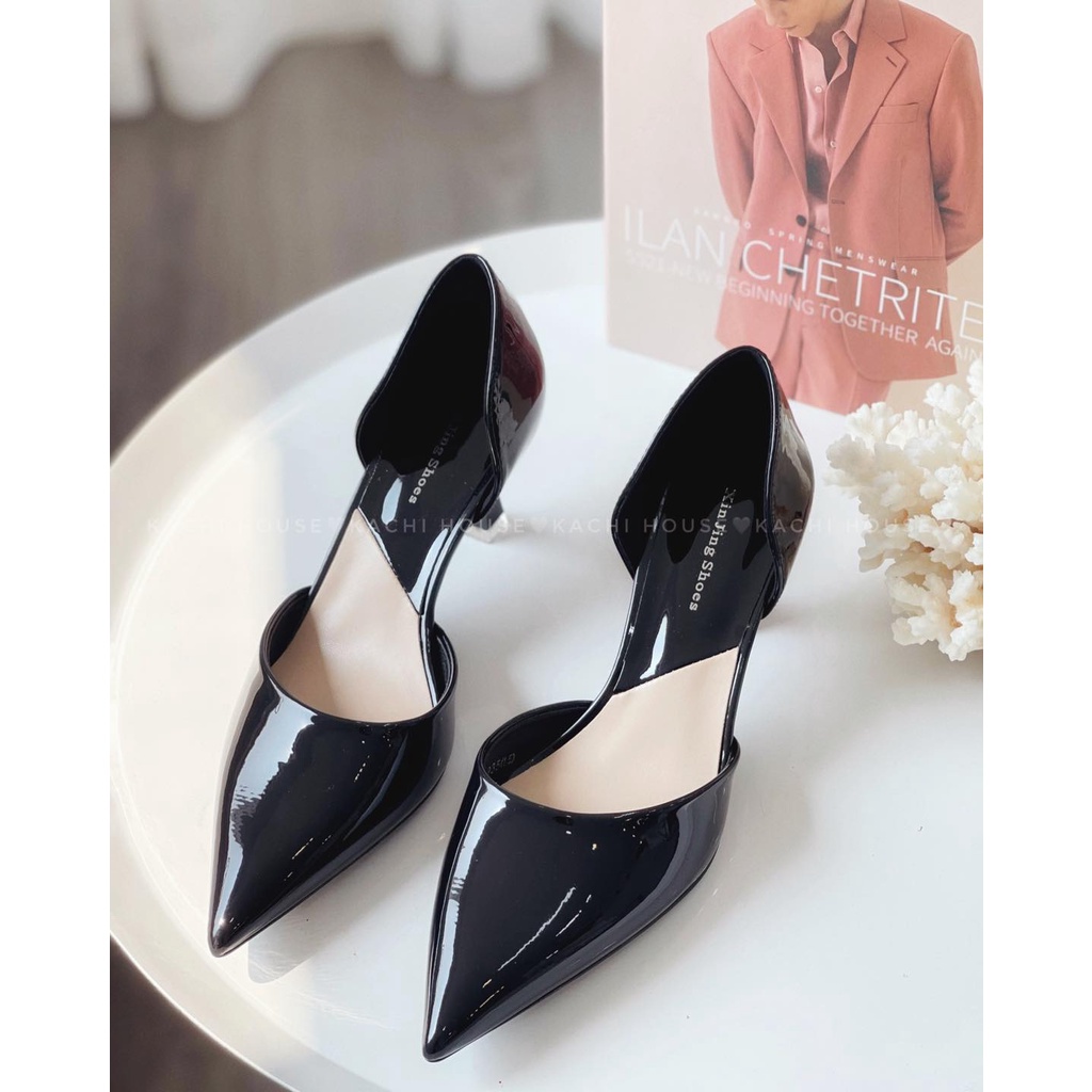 Cao gót da bóng khoét eo 5cm