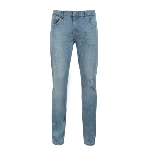 Quần jean nam hàng hiệu Owen QJSL221486 Dáng Slim Fit Ống Côn Màu Xanh Nhạt vải bò Vải Denim Cotton cao cấp bền đàn hồi
