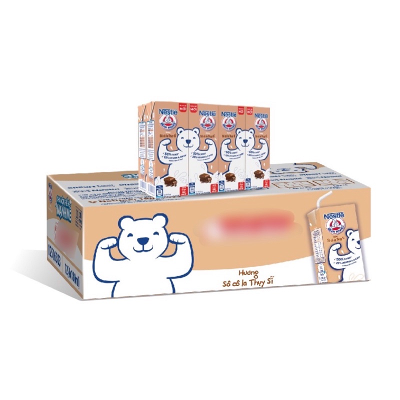 THÙNG 48 HỘP SỮA NESTLE BEAR BRAND SOCOLA THỤY SĨ 180ML/ SỮA GẤU NESTLE