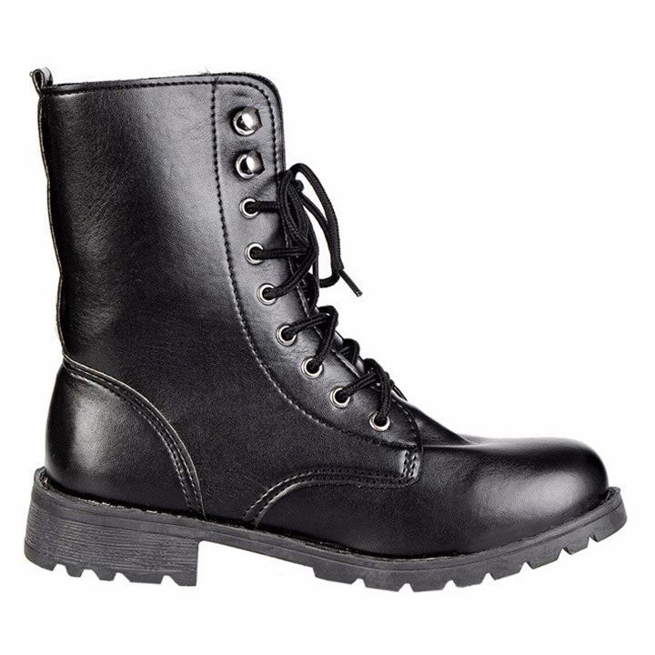 [SÀNH ĐIỆU] Giày boot unisex nam nữ combat da trơn S061 buộc dây, ống cao, cá tính, phong cách lính | BigBuy360 - bigbuy360.vn