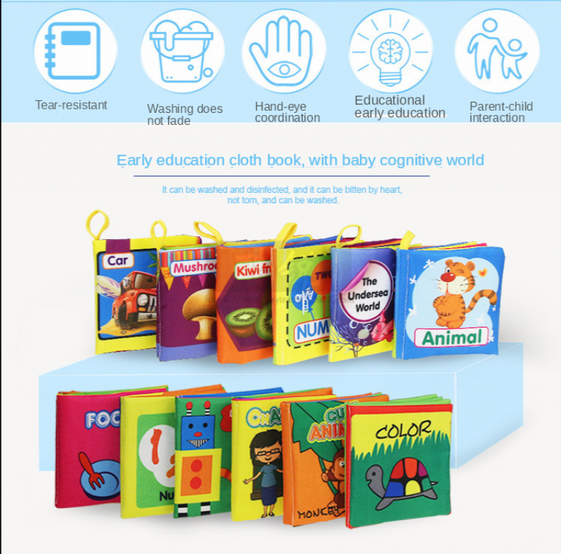 Sách vải phát âm thanh chủ đề động vật đáng yêu cho bé