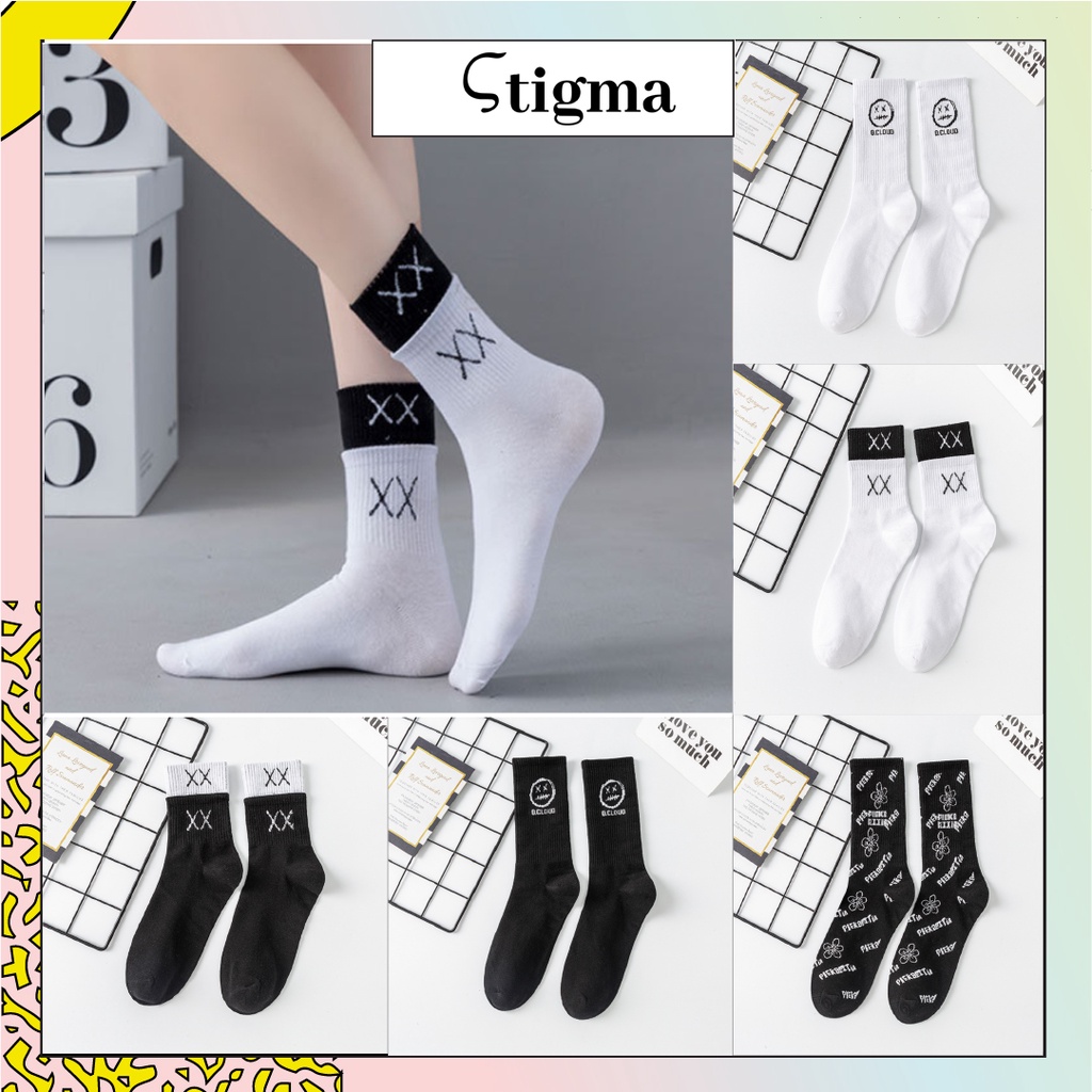 Tất Cao Cổ Nam Nữ phong cách HipHop STREETWEAR vớ Unisex Thể Thao - stigma