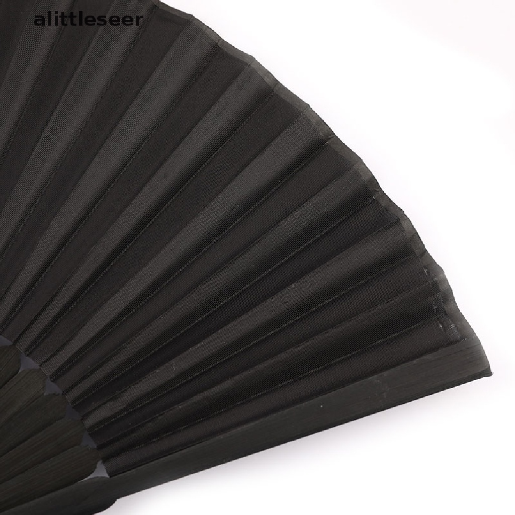 【ER】 Chinese Style Black Vintage Hand Fan Folding Fan Chinese Dance Party Folding Fan .