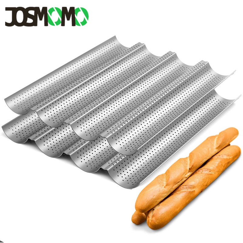 Khay nướng bánh mì baguette Pháp bằng thép Ý thiết kế 2 rãnh/ 4 rãnh tuỳ chọn chống dính tiện dụng