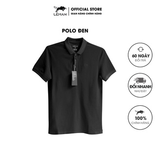Áo Polo nam Leman đen trơn - Regular Form,chất liệu cotton 4 chiều,co giãn thoải mái.kiểu dáng trẻ trung,năng động.