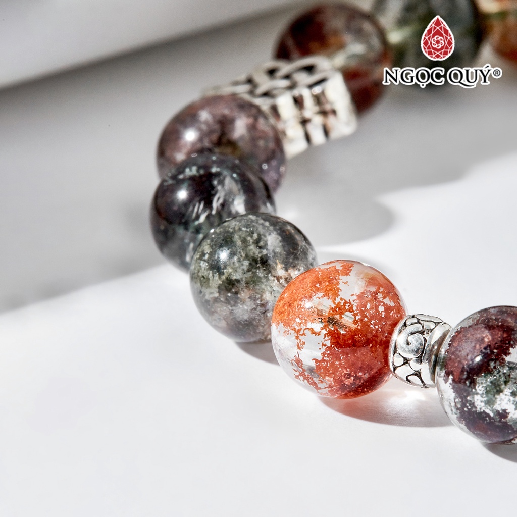 Vòng tay TA ưu linh đa sắc charm kết đồng tâm - Ngọc Quý