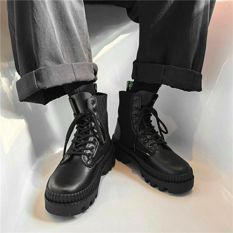 Giày Combat Boots nam cao cổ, độn đế siêu hot hit 2021