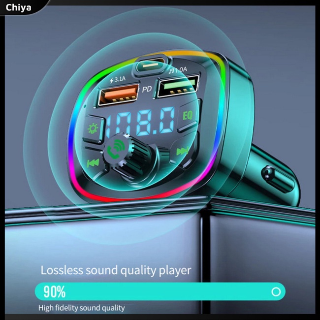 Máy Phát Fm Mp3 Tf / u 4.2a Có Đèn Nền Led Nền Chuyên Dụng Cho Xe Hơi