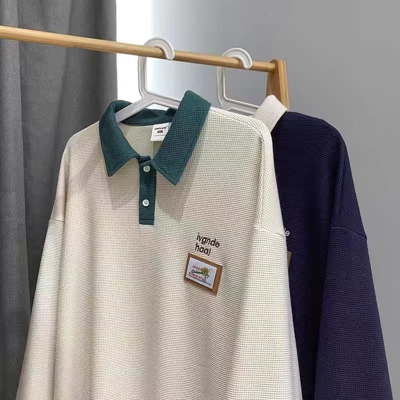 Áo Polo Nam Dài Tay Thời Trang Hàn Quốc Đơn Giản Dành Cho áo polo nữ dài tay áo polo nam form rộng unisex áo len có cổ