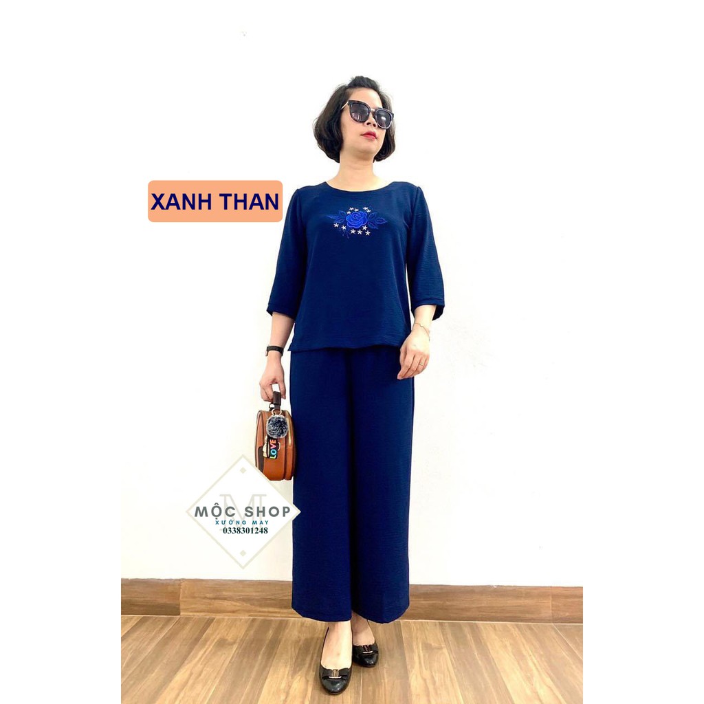 [Mã 44FASHIONSALE357 giảm 10K đơn 50K] Bộ đũi trung niên cho bà cho mẹ - Tay lỡ quần dài