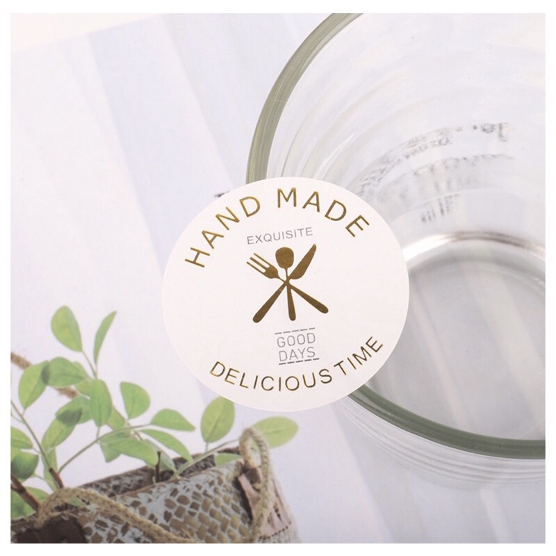 12 Tem dán Handmade trên chai trà sữa,bánh