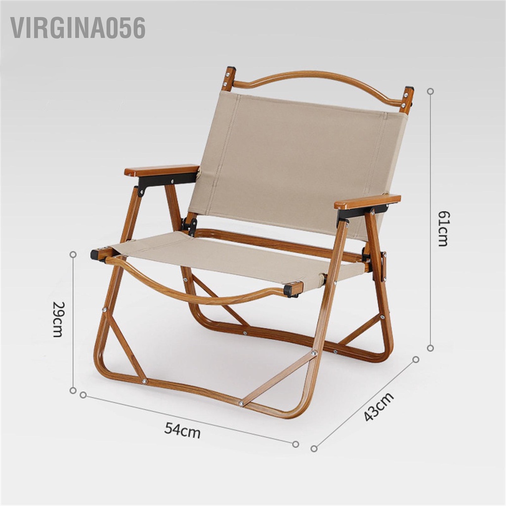 Virgina056 Ghế cắm trại Kết cấu hạt gỗ Vải hợp kim nhôm di động có thể gập lại để câu cá