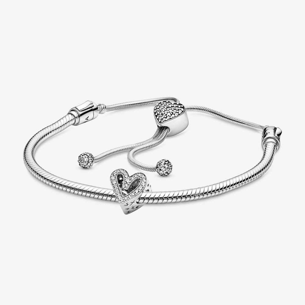 Vòng Tay Mạ Bạc 925 Hình Trái Tim