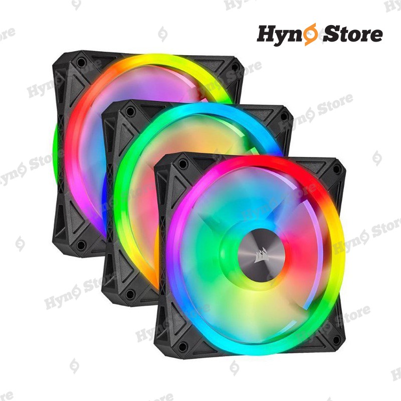 Bộ 3 fan Corair QL120 Black kèm node core Chính hãng Tản nhiệt nước custom Hyno Store