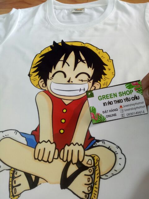 Áo thun luffy Chibi cười dễ thương ảnh thật chụp in tại shop