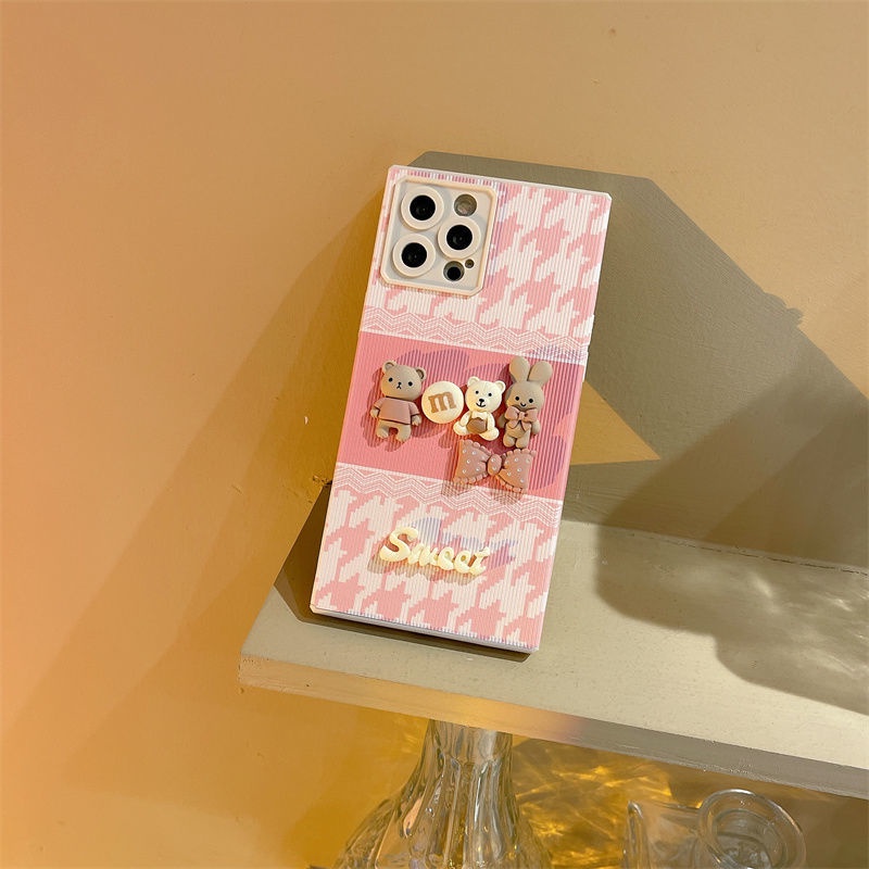 Ốp điện thoại hình thỏ 3D xinh xắn cho iPhone 12 13 11 Pro Max X Xs Max Xr 7 8 Plus Bgx5