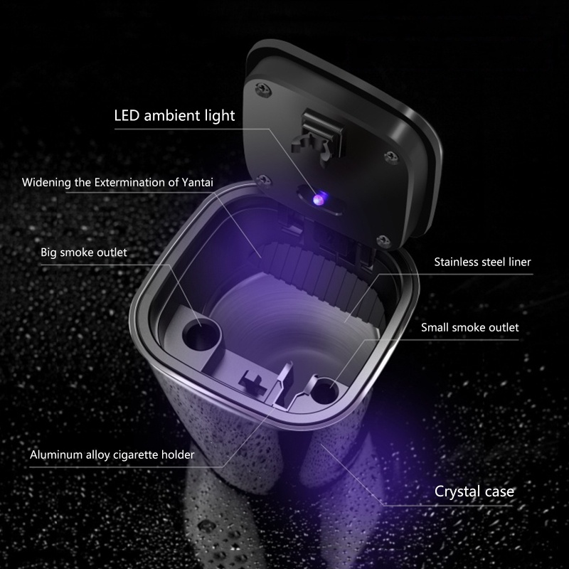 Gạt Tàn Thuốc Kích Thước Nhỏ Gọn Tiện Dụng Cho Xe Hơi Kèm Giá Đỡ