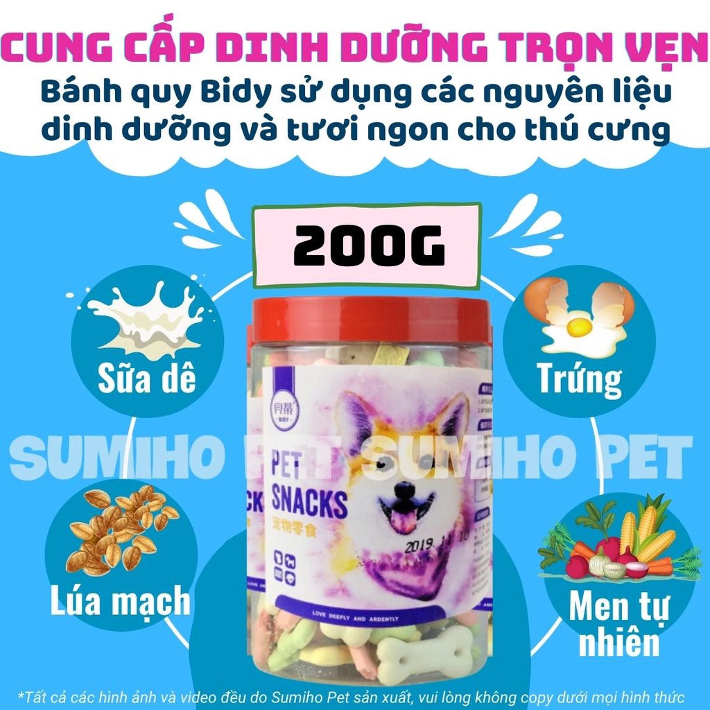 Bánh quy sữa dinh dưỡng cho chó mèo (Hộp 200gr) Bánh thưởng cho chó mèo