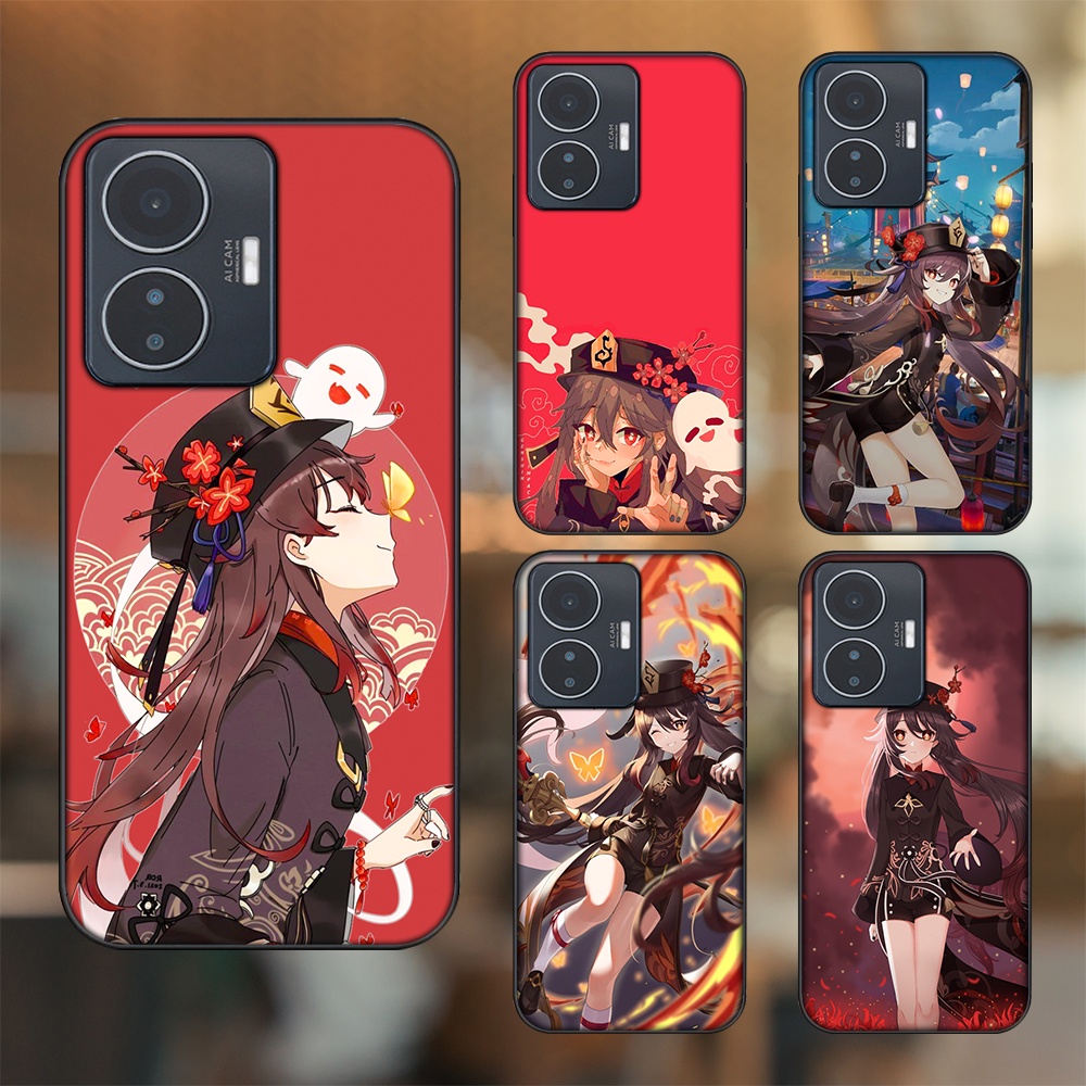 Ốp lưng Vivo Y55 2022 viền đen in hình Hutao Genshin Impact