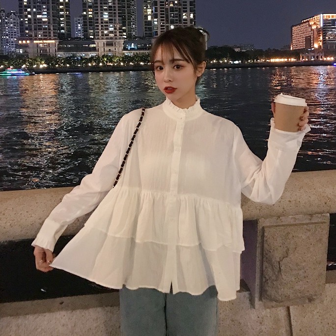 Áo sơ mi nữ tay dài babydoll Emilyshop