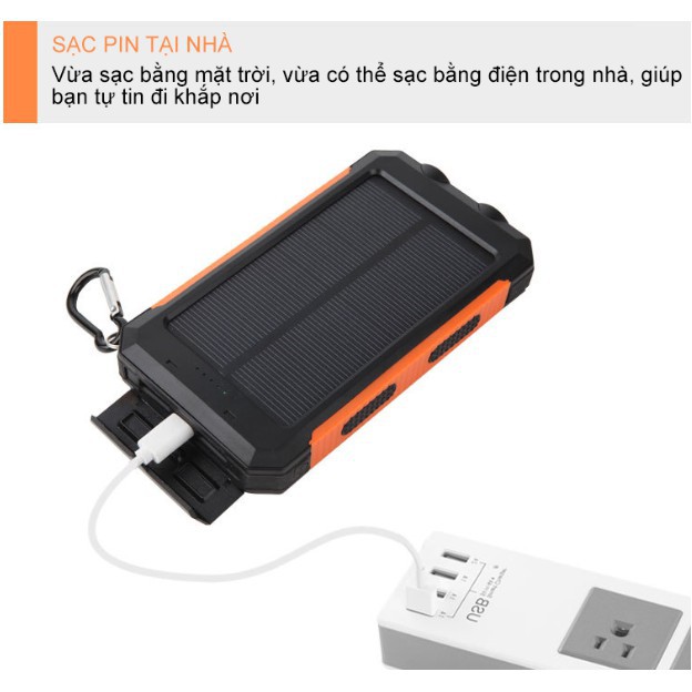 Pin sạc dự phòng năng lượng mặt trời VTE PB-001 10000 mAh.h