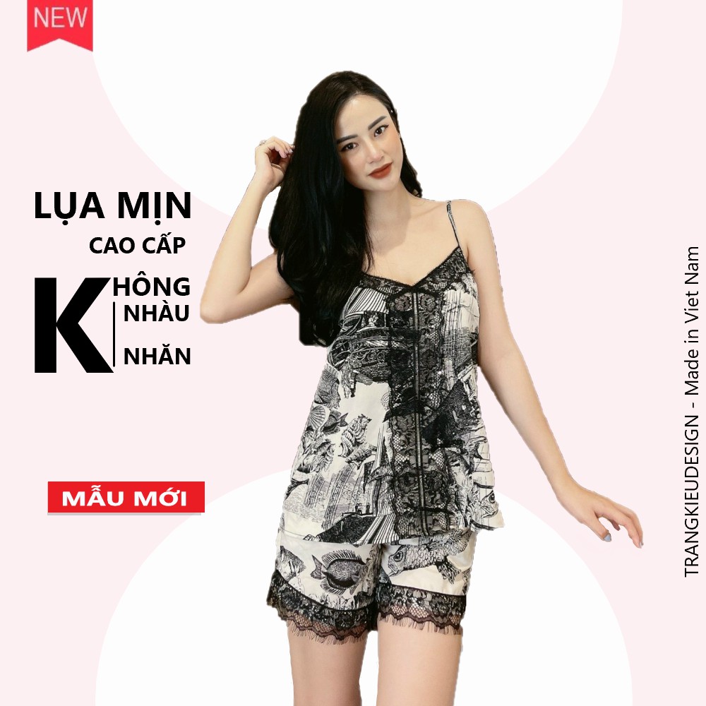 [Đồ mặc nhà nữ] [bộ pijama luạ mịn cao cấp] mẫu mới 2021