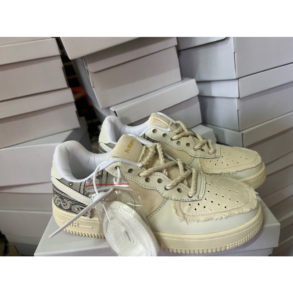 Giày thể thao Air Force 1 Dây Thừng,  Giày thể thao AF1 thổ cẩm phối đồ nam nữ siêu hot trend mẫu mới bản đẹp 2022