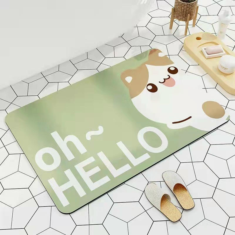 Thảm lau chùi chân 3D hình thú mềm mịn chống thấm hút nước, chống trượt, chống trơn siêu cute 40x60cm