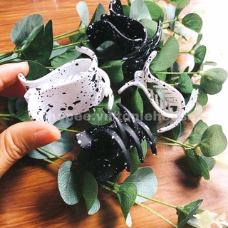 Kẹp gắp tóc càng cua 5 răng hoạ tiết bò sữa