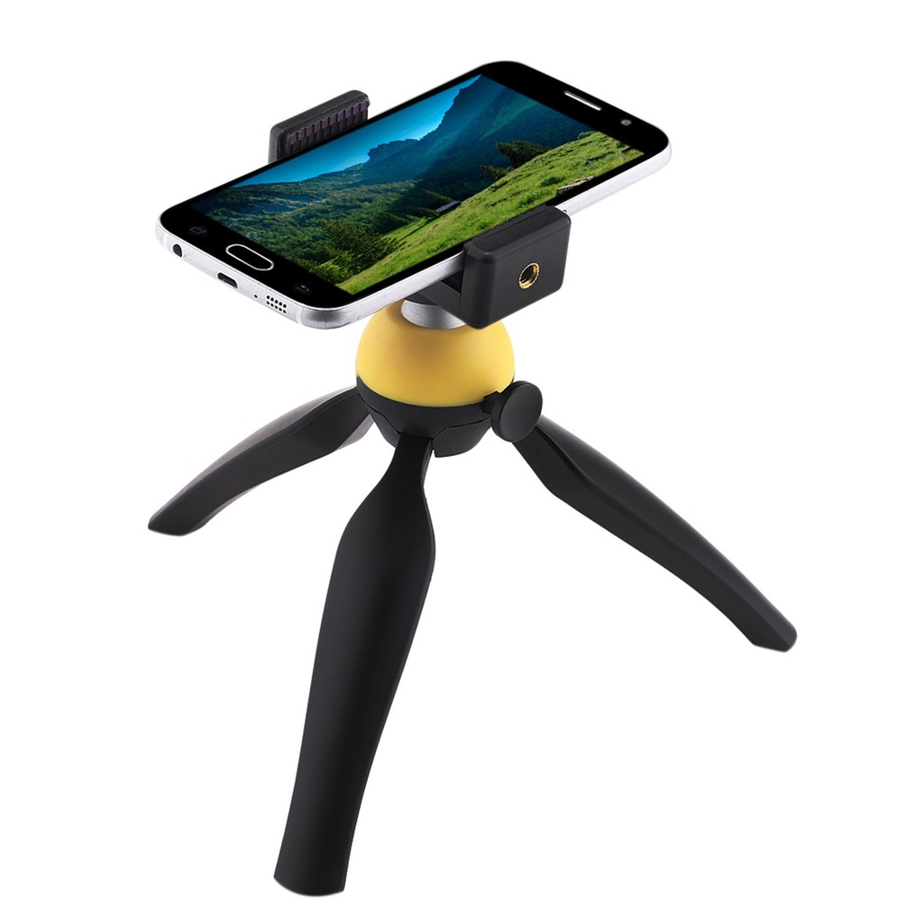 ✔️✔️ Giá đỡ điện thoại 3 chân Tripod K3 XOAY 360 (VÀNG ĐEN) + Giá kẹp điện thoại 002